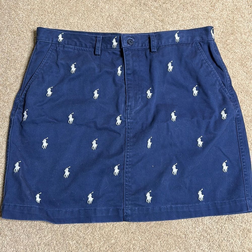 Ralph Lauren Sport Blue Mini Skirt 100% Cotton - Size 6